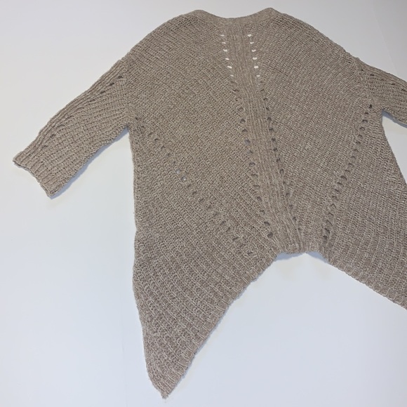 Anthropologie Moth Tan Knit High Low Cardigan - Women’s Size Small - Picture 5 of 8